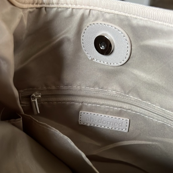 NWT ah-dorned New York perforated neoprene handbag w/strap; color: cashmere. - Picture 8 of 9